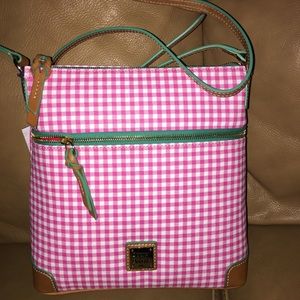 Dooney & Bourke pink and green crossbody bag